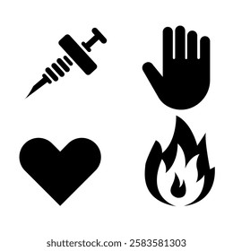 Tatoo icons vector set design