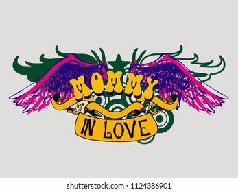 Tatoo mommy in love Wings icon sketch collection cartoon hand drawn vector illustration sketch Natureza, Religião