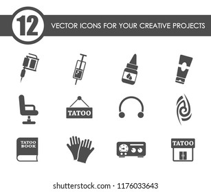 tatoo salon vector icons for your creative ideas