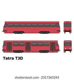 Esquema de vectores de tranvía Tatra t3d