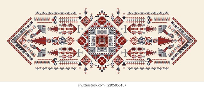 Tatreez, decorative Palestinian embroidery symbol