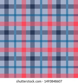 Tattersall material color seamless vector pattern. Flannel fabric texture. Checkered background