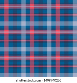 Tattersall material color seamless vector pattern. Flannel fabric texture. Checkered background