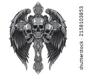 tatto concept art skull and cross 