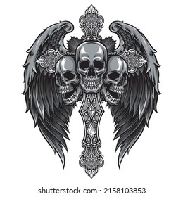 tatto concept art skull and cross 