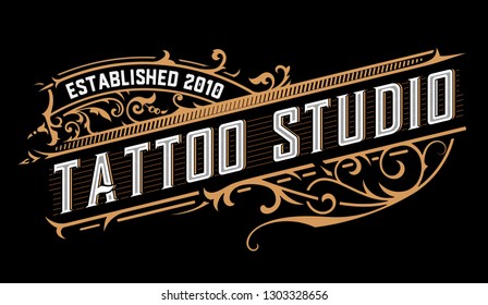 Logo de Tatto. Estilo vintage