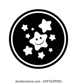 tatto symbol in black circle illiustraton