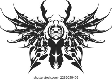 Concepto de diseño vectorial tatuado con estilo tribal.
Ilustración artística de buen uso, diseño de tatuajes, logotipo, signo, símbolos, etc.