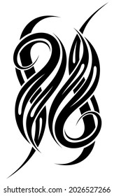 El diseño abstracto del tatuaje. Ornamento de ondas decorativas