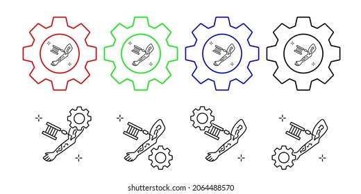 Tattoo, arm, addictions vector icon in gear set illustration for ui and ux, website or mobile application