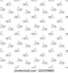 Tattoo arrow and blood pattern in the style of the 90s, 2000s. Black and white seamless pattern illustration.