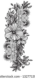 Tattoo art hand drawing and sketch black and white with line art illustration isolated on white background.