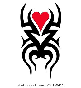 tattoo art heart tribal vector design 
