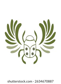 Tattoo art template flat. bug icon 