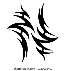 Tattoo art  tribal vector design. Simple logo. Individual designer isolated element for decorating the body of women, men and girls arm, leg and other body parts. Abstract illustration.