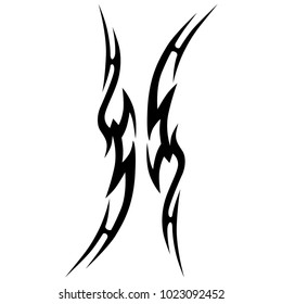 Tattoo art tribal vector design. Simple logo. Individual designer isolated element for decorating the body of women, men and girls arm, leg and other body parts. Abstract illustration.