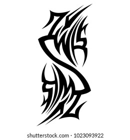 Tattoo art tribal vector design. Simple logo. Individual designer isolated element for decorating the body of women, men and girls arm, leg and other body parts. Abstract illustration.