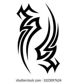Tattoo art  tribal vector design. Simple logo. Individual designer isolated element for decorating the body of women, men and girls arm, leg and other body parts. Abstract illustration.