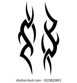 Tattoo art tribal vector design. Simple logo. Individual designer isolated element for decorating the body of women, men and girls arm, leg and other body parts. Abstract illustration.