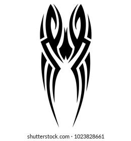 Tattoo art tribal vector design. Simple logo. Individual designer isolated element for decorating the body of women, men and girls arm, leg and other body parts. Abstract illustration.
