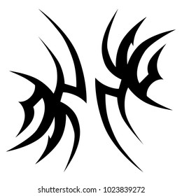 Tattoo art tribal vector design. Simple logo. Individual designer isolated element for decorating the body of women, men and girls arm, leg and other body parts. Abstract illustration.