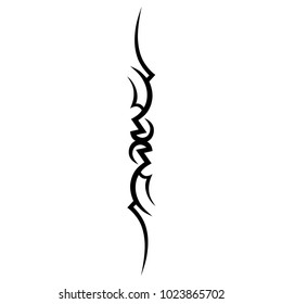 Tattoo art tribal vector design. Simple logo. Individual designer isolated element for decorating the body of women, men and girls arm, leg and other body parts. Abstract illustration.