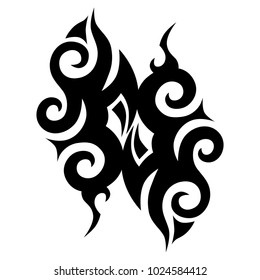 Tattoo art tribal vector design. Simple logo. Individual designer isolated element for decorating the body of women, men and girls arm, leg and other body parts. Abstract illustration.