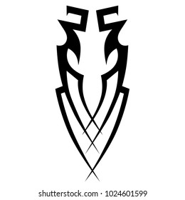 Tattoo art tribal vector design. Simple logo. Individual designer isolated element for decorating the body of women, men and girls arm, leg and other body parts. Abstract illustration.