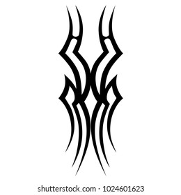 Tattoo art  tribal vector design. Simple logo. Individual designer isolated element for decorating the body of women, men and girls arm, leg and other body parts. Abstract illustration.