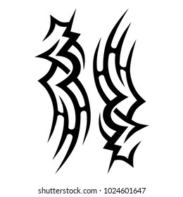 Tattoo art tribal vector design. Simple logo. Unique design sketch of tattoo option for men and women. Abstract pattern illustration.