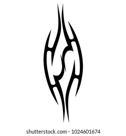 Tattoo art tribal vector design. Simple logo. Individual designer isolated element for decorating the body of women, men and girls arm, leg and other body parts. Abstract illustration.