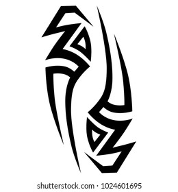 Tattoo art tribal vector design. Simple logo. Individual designer isolated element for decorating the body of women, men and girls arm, leg and other body parts. Abstract illustration.