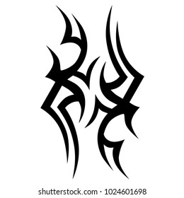 Tattoo art tribal vector design. Simple logo. Individual designer isolated element for decorating the body of women, men and girls arm, leg and other body parts. Abstract illustration.