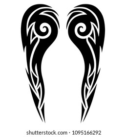 Tattoo art tribal vector design sketch. Sleeve art abstract pattern arm. Simple icon on white background. Designer isolated abstract element for arm, leg, shoulder men and women.