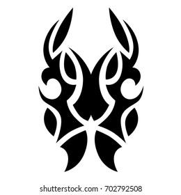 Tattoo art tribal vector design. Simple logo. Individual designer isolated element for decorating the body of women, men and girls arm, leg and other body parts. Abstract illustration.