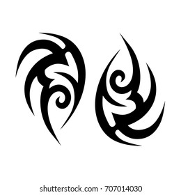Tattoo art tribal vector design. Simple logo. Individual designer isolated element for decorating the body of women, men and girls arm, leg and other body parts. Abstract illustration.