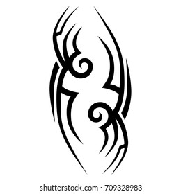 Tattoo art tribal vector design. Simple logo. Individual designer isolated element for decorating the body of women, men and girls arm, leg and other body parts. Abstract illustration.
