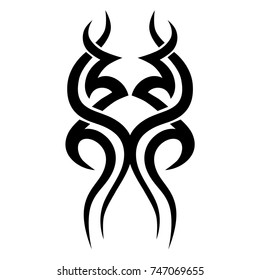 Tattoo art tribal vector design. Simple logo. Individual designer isolated element for decorating the body of women, men and girls arm, leg and other body parts. Abstract illustration.