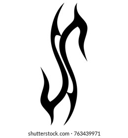 Tattoo art tribal vector design. Simple logo. Individual designer isolated element for decorating the body of women, men and girls arms, legs and other body parts. Abstract illustration.