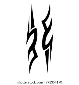 Tattoo art tribal vector design. Simple logo. Individual designer isolated element for decorating the body of women, men and girls arm, leg and other body parts. Abstract illustration.