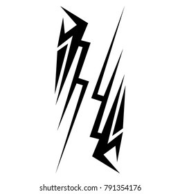 Tattoo art tribal vector design. Simple logo. Individual designer isolated element for decorating the body of women, men and girls arm, leg and other body parts. Abstract illustration.