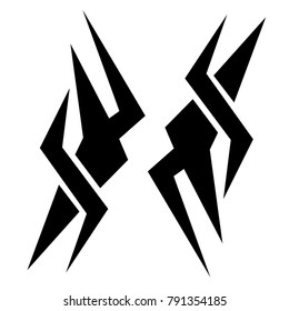 Tattoo art tribal vector design. Simple logo. Individual designer isolated element for decorating the body of women, men and girls arm, leg and other body parts. Abstract illustration.