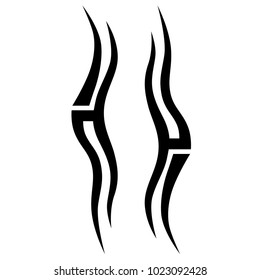 Tattoo art wave tribal vector design. Simple logo. Individual designer isolated element for decorating the body of women, men and girls arm, leg and other body parts. Abstract illustration.