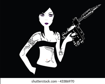 tattoo artist character vector