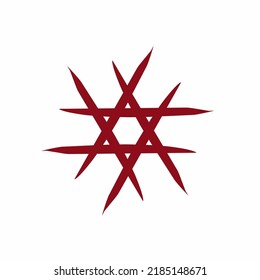 Tattoo Bastract Red Line Vector Design illustration