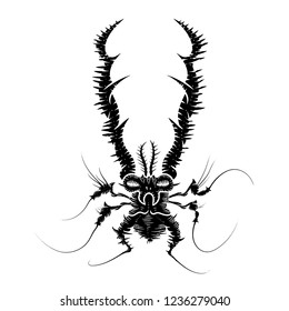 Tattoo beetle deer - vector illustration