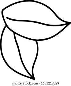 tattoo in black line style of leaves