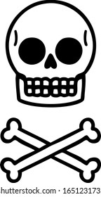 tatuagem no estilo de linha preta de um crânio
