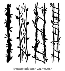 Tattoo brush design with tree roots, wood or bamboo stems, suitable for t-shirt designs or other materials