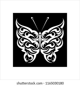 Tattoo Butterfly Design Vector Art Illustration